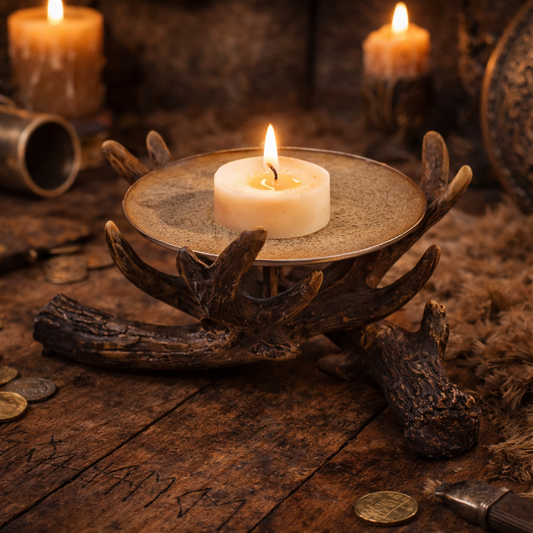 Porta candela a corna di cervo